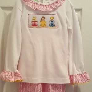 NWOT  Princess Smocked Outfit, Size 2T